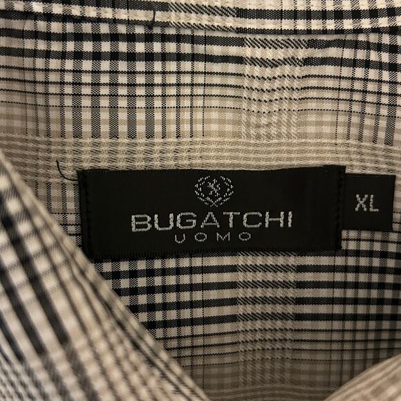 Bugatchi Uomo Mens Shirt XL Plaid Button Up‎ Preppy Officewear Classic Travel - Picture 2 of 9